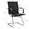 Set of 2 Black Faux Leather Seating Office Guest Chairs Waiting Room Chairs - Image 3
