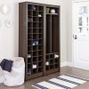 Space-Saving 36 Pair Shoe Storage Cabinet With Cubbies, Espresso - Image 4