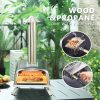 PIZZELLO Outdoor Pizza Oven 12  Propane   Wood Fired Dual Fuel with Gas Burner, Wood Tray, Pizza Stone, Pizza Peel, Carry Bag, Thermometer   Black - Image 6