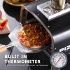 PIZZELLO Outdoor Pizza Oven 12  Propane   Wood Fired Dual Fuel with Gas Burner, Wood Tray, Pizza Stone, Pizza Peel, Carry Bag, Thermometer   Black - Image 7