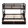 Bright Designs  Espresso Twin over Full Wood Bunk Bed with 2-Drawers - Image 7