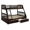 Bright Designs  Espresso Solid Wood Twin Over Full Bunk Bed with 2-Storage Drawers - Image 7