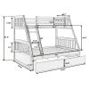 Bright Designs  Espresso Solid Wood Twin Over Full Bunk Bed with 2-Storage Drawers - Image 2