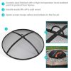 Outdoor Heavy-Duty Steel Mesh Round Camp Fire Pit Spark Screen Lid with Handle   36    Black - Image 4
