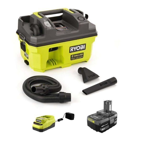PCL734K ONE+ 18V LINK Cordless 3 Gal. Wet/Dry Vacuum Kit with 4.0 Ah Battery and 18V Charger