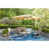 Bay 10 ft. Commercial Aluminum Cantilever Square Offset Patio Umbrella in Cafe Tan with Base Included - Image 15