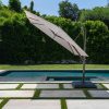 Bay 10 ft. Commercial Aluminum Cantilever Square Offset Patio Umbrella in Cafe Tan with Base Included - Image 8