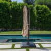Bay 10 ft. Commercial Aluminum Cantilever Square Offset Patio Umbrella in Cafe Tan with Base Included - Image 7