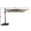 Bay 10 ft. Commercial Aluminum Cantilever Square Offset Patio Umbrella in Cafe Tan with Base Included - Image 2