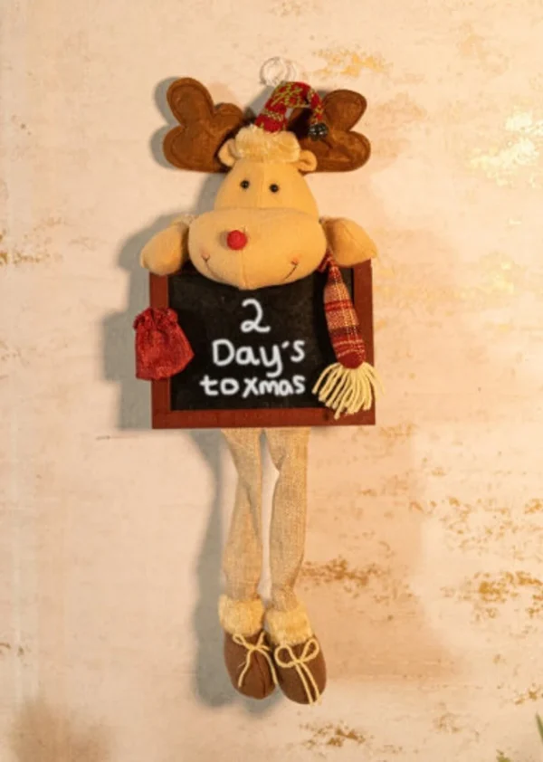 Christmas Countdown Board Decoration Reindeer Ornament Xmas Advent Chalk Plaque Calendar For Kids Activity Bedroom Living Kitchen Home Decor