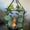 Christmas Candle Lantern Artificial Eucalyptus Foliage Ornament Home Decor Decorative Decoration Gift Housewarming Valentines - Image 2