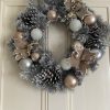 Christmas Snow Effect Door Wreath Decoration Artificial Traditional Foliage Autumn Xmas Home Decor Decorative Festive 50cm - Image 2