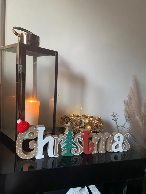 Christmas Wooden Sign Ornament Novelty Xmas Decoration Plaque Centerpiece Dining Table Living Bedroom Home Indoor Decor