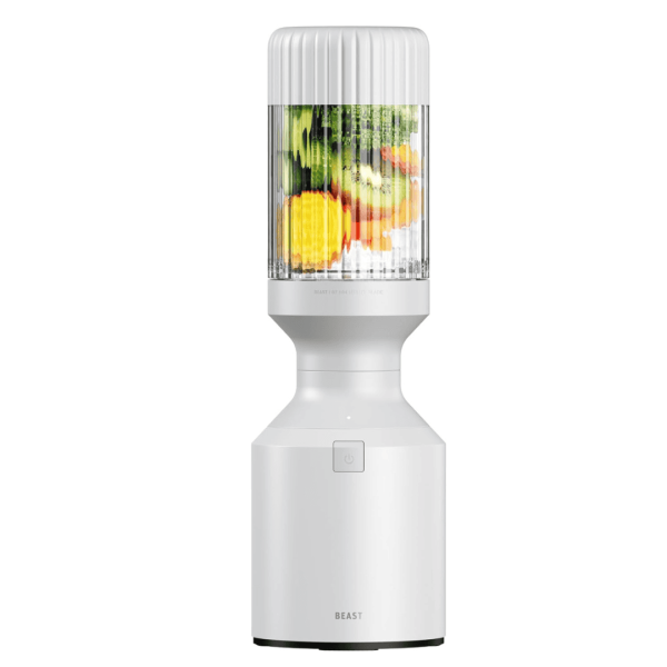 Beast Blender | Blend Smoothies and Shakes, Kitchen Countertop Design, 1000W | Take Blends To-Go with Reusable Straw Cap System (Cloud White)