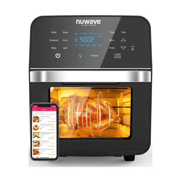 Brio Air Fryer Oven, 15.5Qt X-Large Family Size, Integrated Smart Thermometer