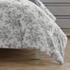 Laura Ashley  Annalise 3-Piece Gray Floral Cotton King Comforter Set - Image 4