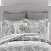 Laura Ashley  Annalise 3-Piece Gray Floral Cotton King Comforter Set - Image 2