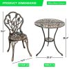 Patio Premier  Tulip Garden 3-Piece Cast Aluminum Outdoor Bistro Set - Image 5