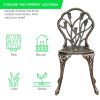 Patio Premier  Tulip Garden 3-Piece Cast Aluminum Outdoor Bistro Set - Image 3