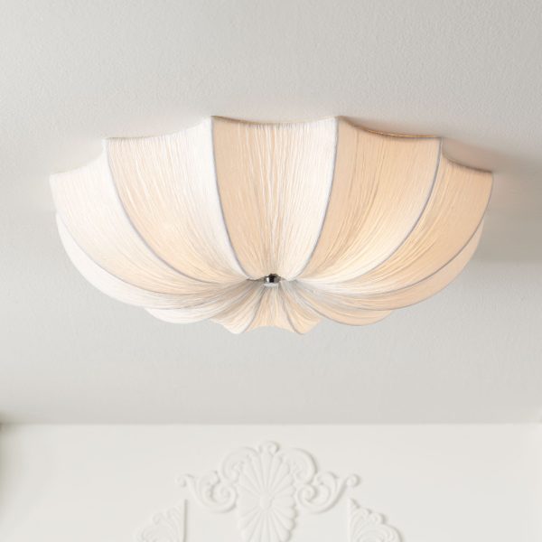 Planetarium 21  Wide Modern White Fabric Ceiling Light