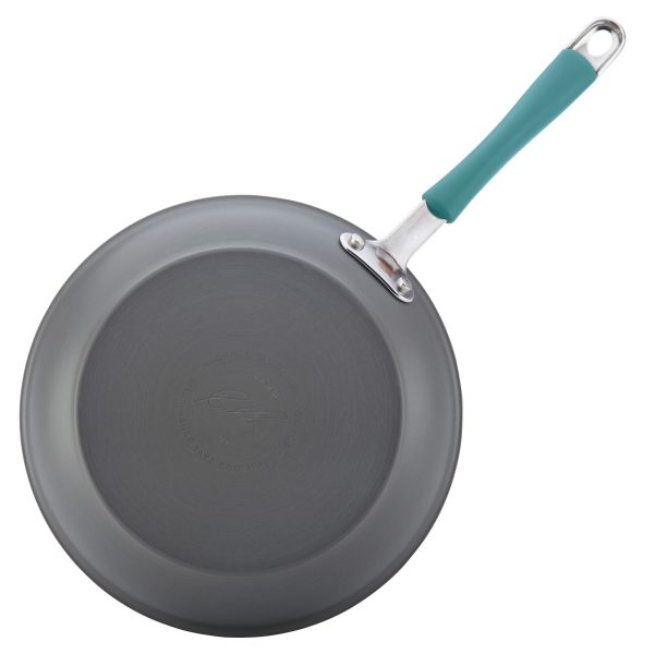 Ray Cucina Hard-Anodized Nonstick Cookware and Prep Bowl Set, 18-Piece   Gray/Blue