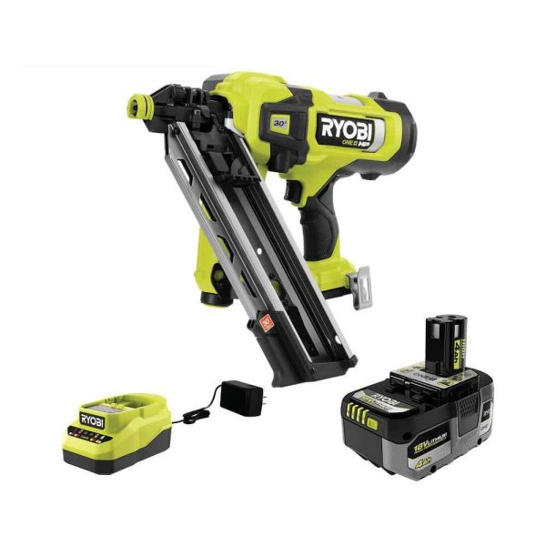 PBL350KN ONE+ HP 18V Brushless Cordless AirStrike 30° Framing Nailer Kit with 4.0 Ah HIGH PERFORMANCE Battery and Charger
