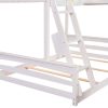 Bright Designs  L-Shaped White Twin Over Full Triple Bunk Bed with Ladder, Slide and Desk - Image 3