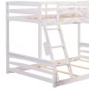 Bright Designs  L-Shaped White Twin Over Full Triple Bunk Bed with Ladder, Slide and Desk - Image 9