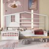 Bright Designs  L-shaped White Twin Size Wood House Bed with Fence - Image 11