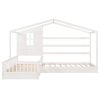 Bright Designs  L-shaped White Twin Size Wood House Bed with Fence - Image 6