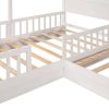 Bright Designs  L-shaped White Twin Size Wood House Bed with Fence - Image 4
